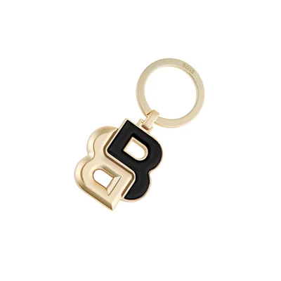 Hugo Boss Keyring Double B, black-gold