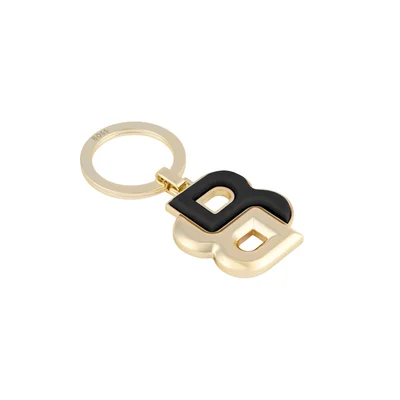 Hugo Boss Keyring Double B, black-gold