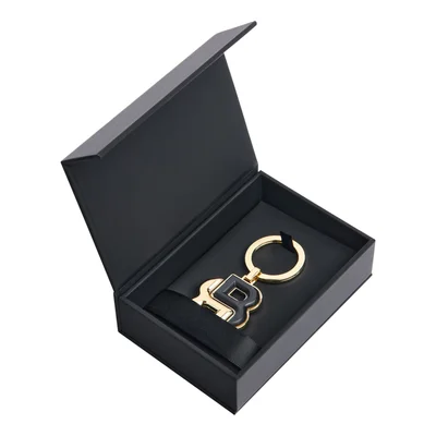Hugo Boss Keyring Double B, black-gold