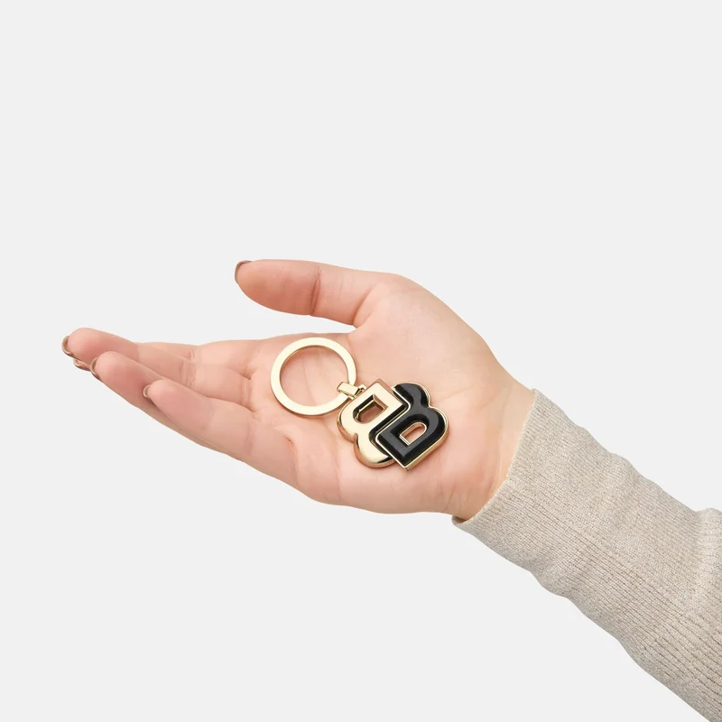Hugo Boss Keyring Double B, black-gold