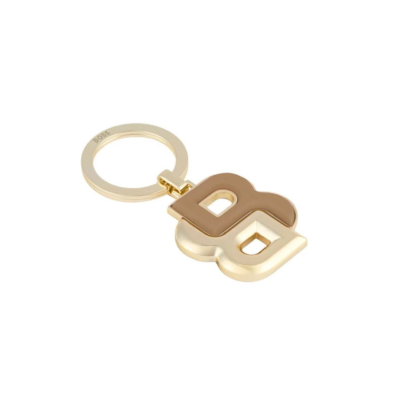 Hugo Boss Keyring Double B, brown-gold