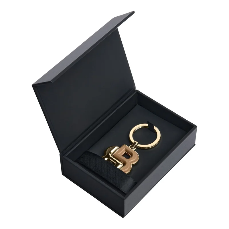 Hugo Boss Keyring Double B, brown-gold