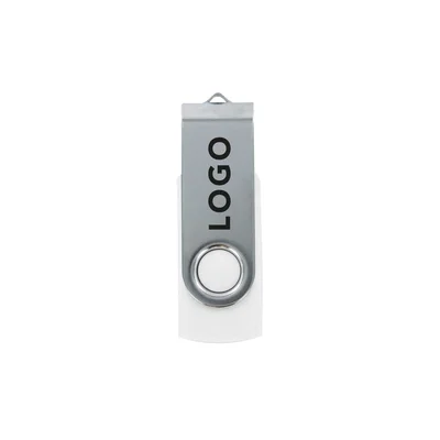 Office 1 USB флаш памет Swivel, USB 2.0, 16 GB, без лого, бяла