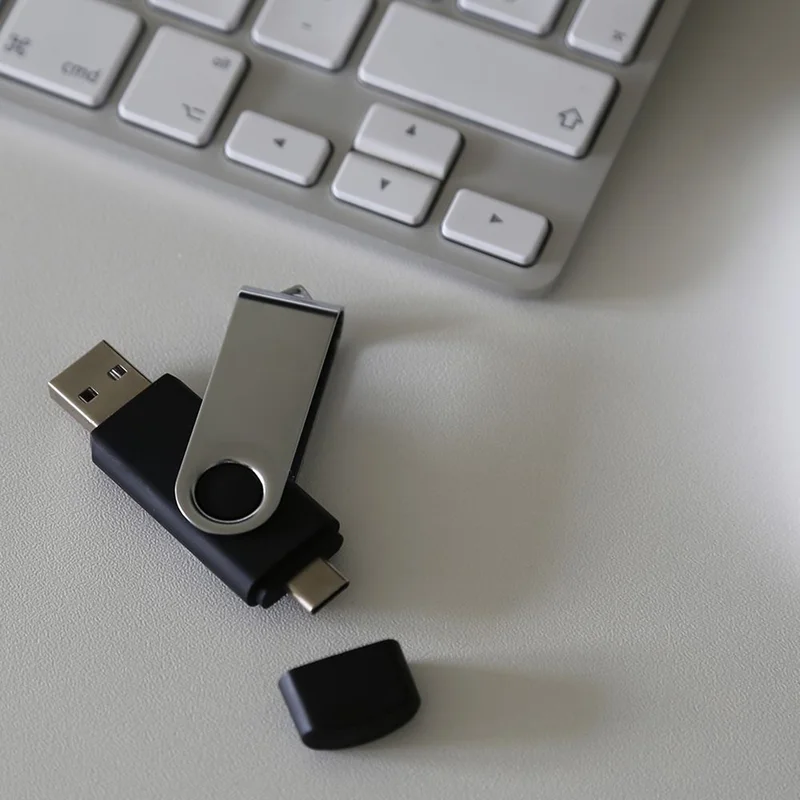 USB Flash drive Swivel, USB 3.0, 16 GB, Type-C OTG, black