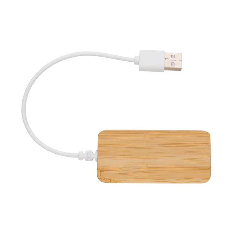 XD USB Hub, with 2 USB 2.0 ports and 1 USB Type-C, bamboo