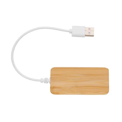 XD USB Hub, with 2 USB 2.0 ports and 1 USB Type-C, bamboo