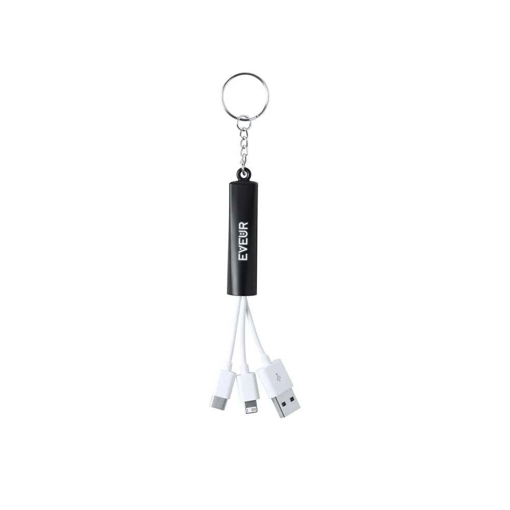 Zaref Cable 3-in-1 USB, Lightning, micro USB and USB Type-C, black