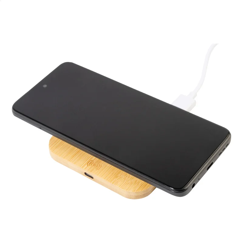 Cool Безжично зарядно Wattix, 10 W, 90 х 90 х 9 mm, бамбук