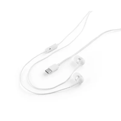 Слушалки Hi!dea Presley, с кабел 1.2 m и микрофон, USB Type-C, бели