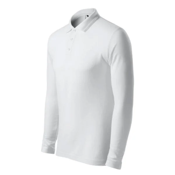 Malfini Men's Pique Polo 221 Long Sleeve Top, Size S, White
