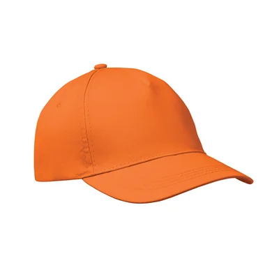 Бейзболна шапка, 5-панелна, детска, памук, 180 g/m2, оранжева