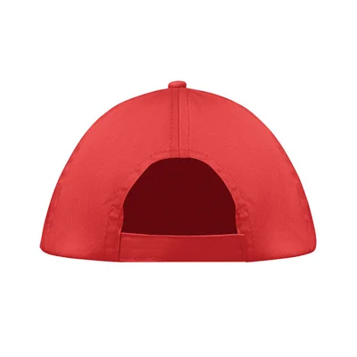 Бейзболна шапка, 5-панелна, детска, памук, 180 g/m2, червена
