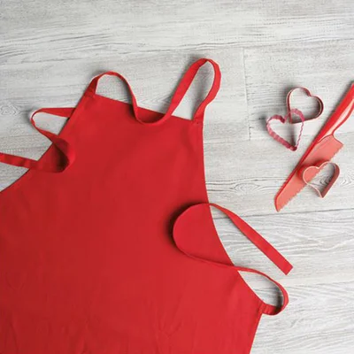 More Than Gifts Apron Kitab, cotton, 180 g/m?, 65 x 90 cm, red
