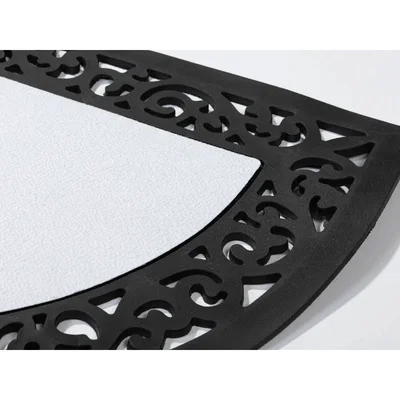 BESTSUB Semi-Circular Felt Door Mat, 80 x 50 cm
