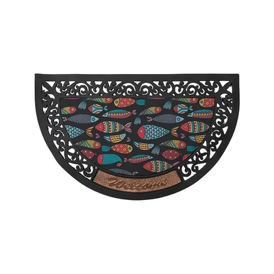 BESTSUB Semi-Circular Felt Door Mat, 80 x 50 cm