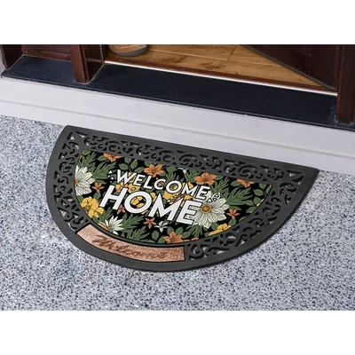 BESTSUB Semi-Circular Felt Door Mat, 80 x 50 cm