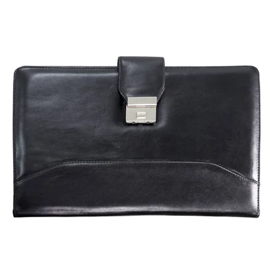 Folder 903, genuine leather, with buckle, black