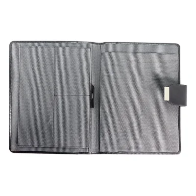 Folder 903, genuine leather, with buckle, black