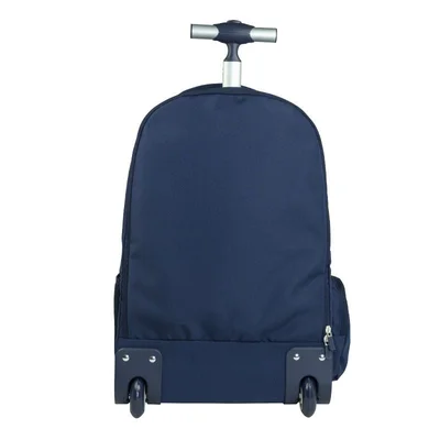 Milan Backpack 1918, with wheels, 6 zippers, 25 L, dark blue
