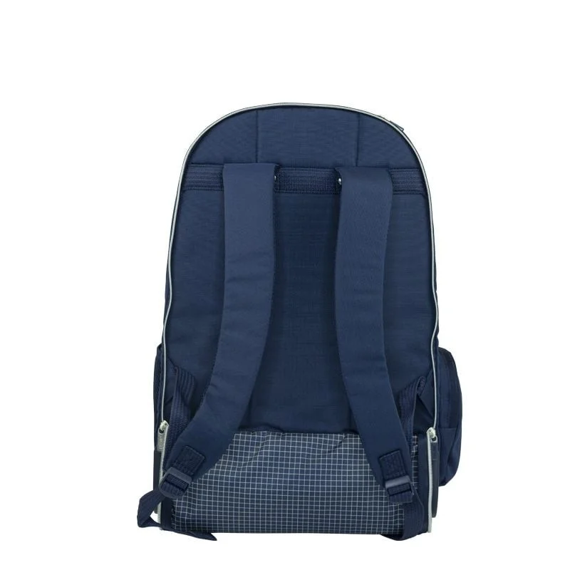 Milan Backpack 1918, with wheels, 6 zippers, 25 L, dark blue