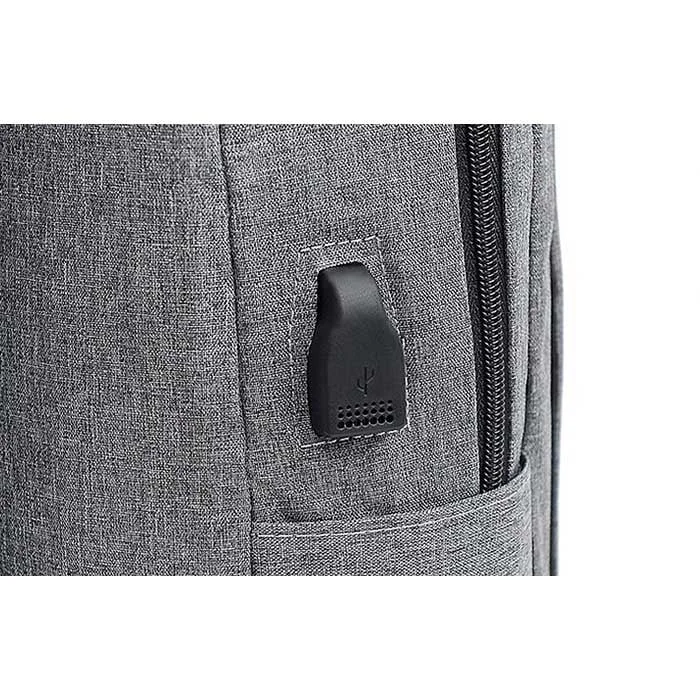 Casablanca Laptop Backpack Set, bag and pouch, 3 in 1, polyester, gray