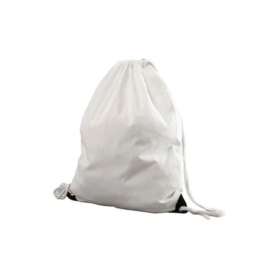 BESTSUB Раница, тип мешка, с връзки, 41 х 49 cm, бяла, с печат