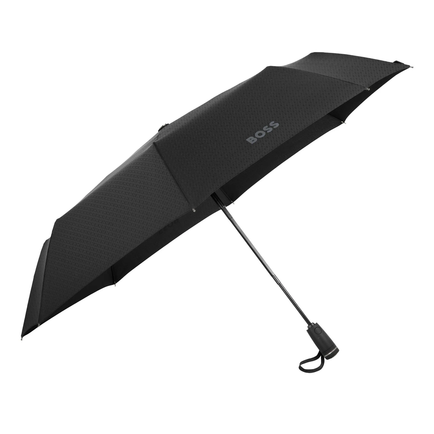 Hugo Boss Umbrella Pocket Double B, foldable, black-gray
