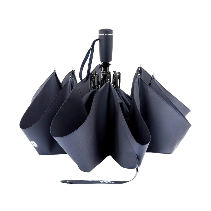 Hugo Boss Umbrella Pocket Double B, foldable, dark blue