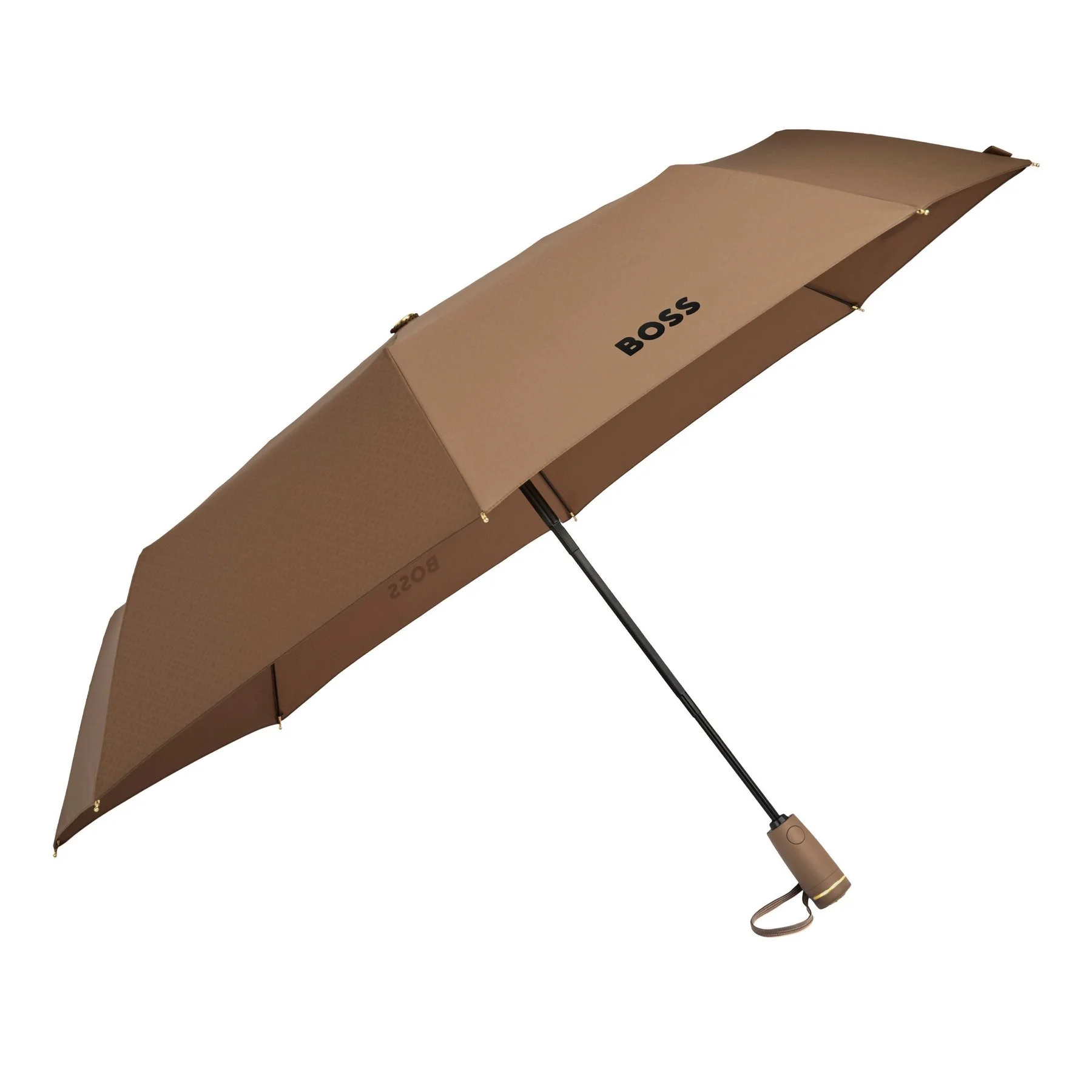 Hugo Boss Umbrella Pocket Double B, foldable, brown
