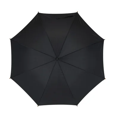 Office 1 Чадър, автоматичен, с извита дървена дръжка, 103 cm, с брандиране, черен, 50 броя