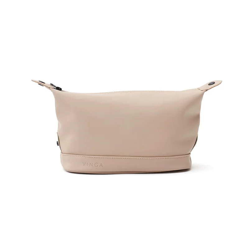 Toiletry bag Vinga Baltimore, cosmetic, nubuck PU, beige