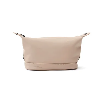 Toiletry bag Vinga Baltimore, cosmetic, nubuck PU, beige