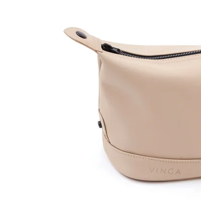 Toiletry bag Vinga Baltimore, cosmetic, nubuck PU, beige