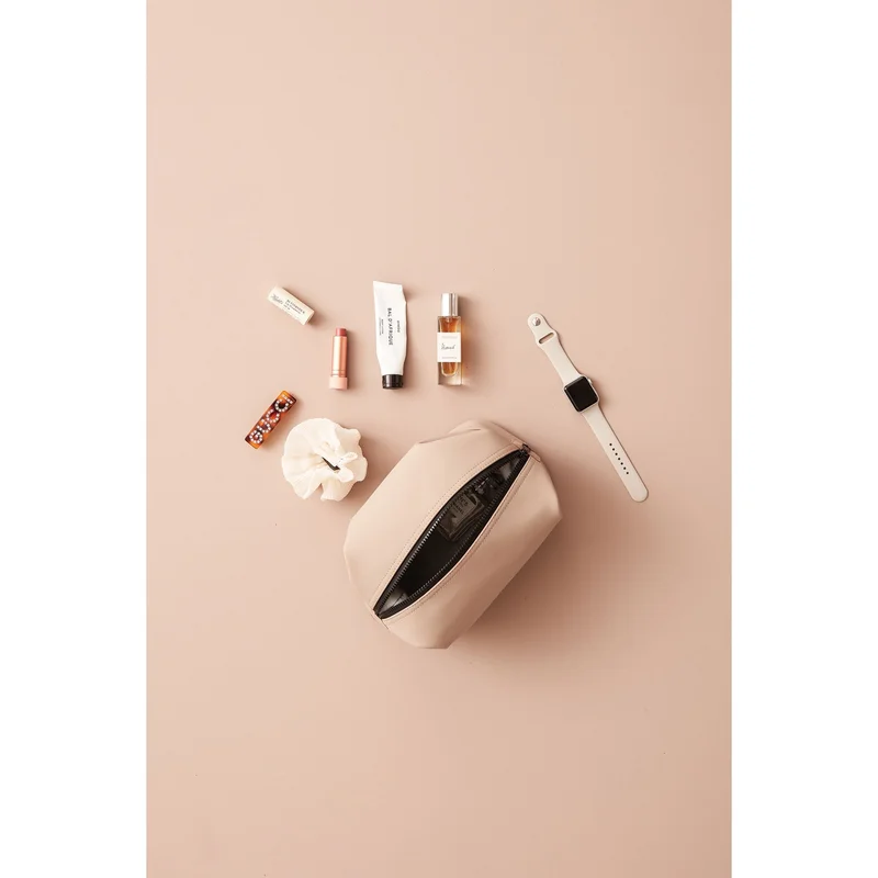 Toiletry bag Vinga Baltimore, cosmetic, nubuck PU, beige