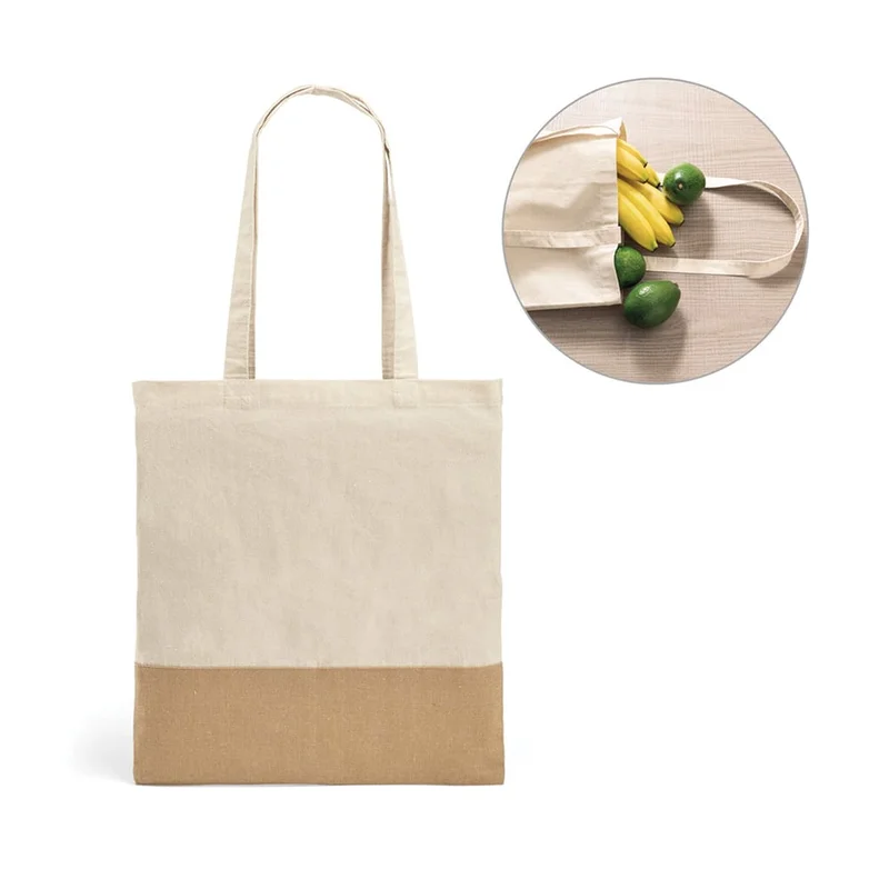 Hi!dea Tote Bag Mercat, cotton, 37.5 x 41.5 cm, natural colour