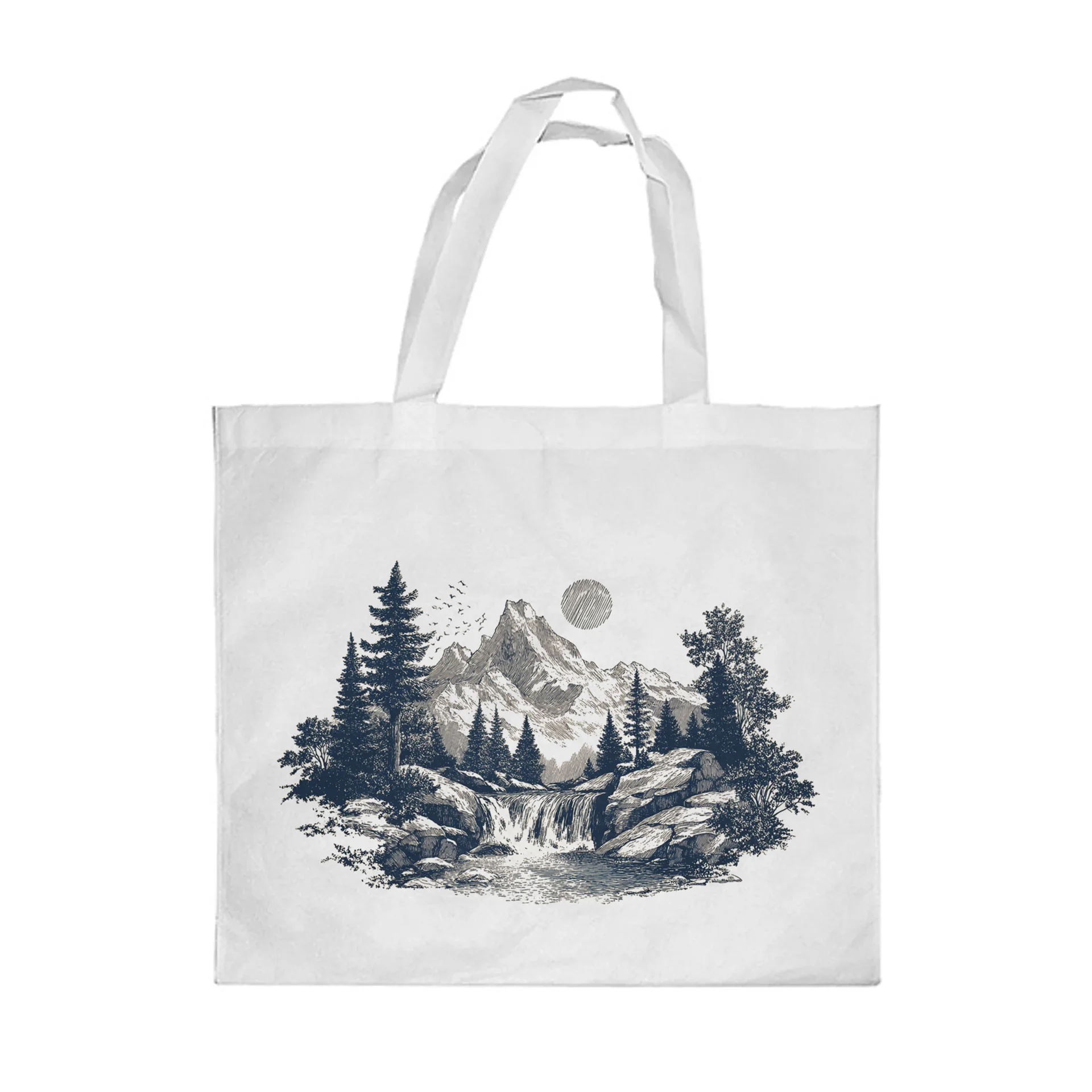 Gift&Go Торбичка Nature - Калиграфия, полиестерна, 38 х 39 cm, бяла