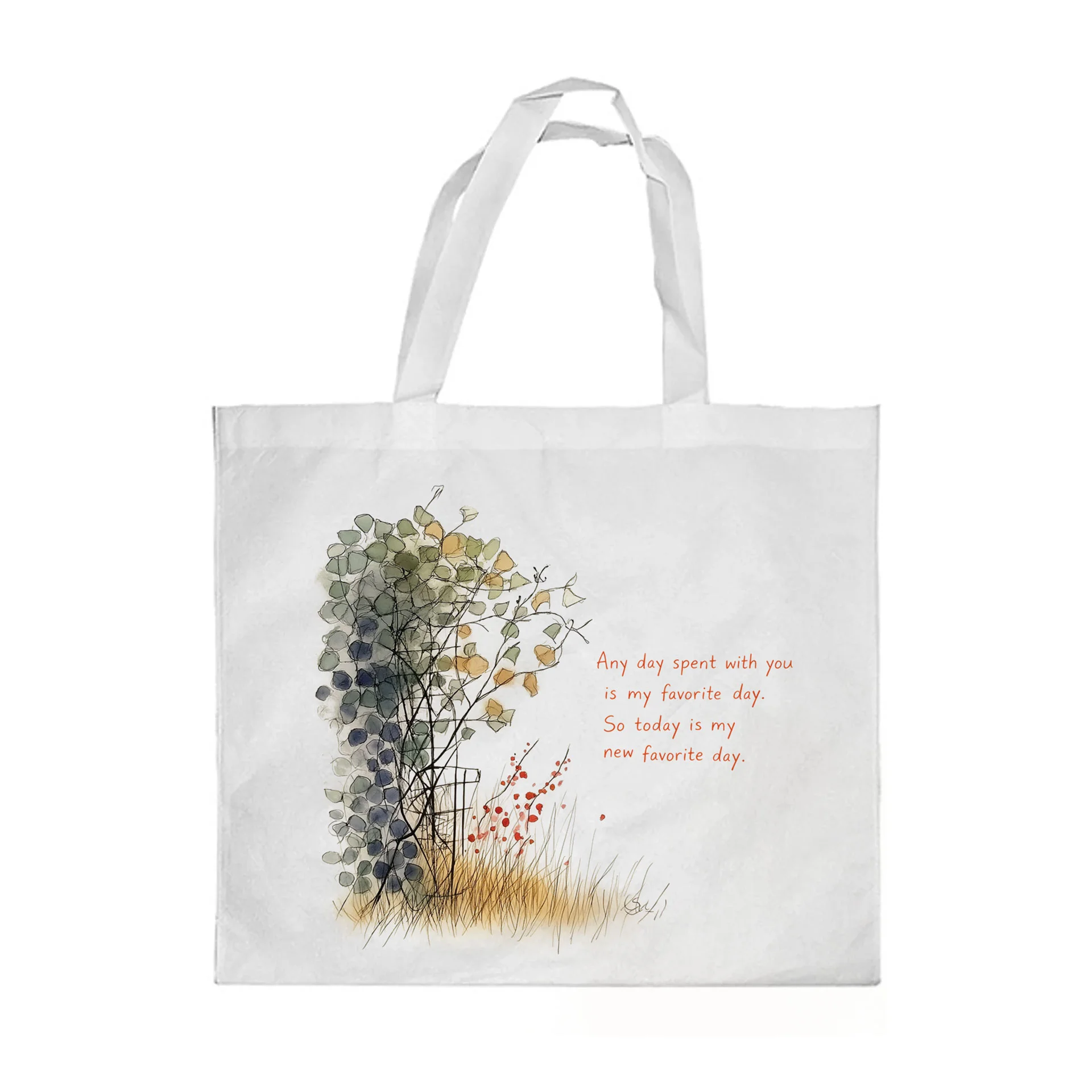 Gift&Go Торбичка Emotion - Any day, полиестерна, 38 х 39 cm, бяла