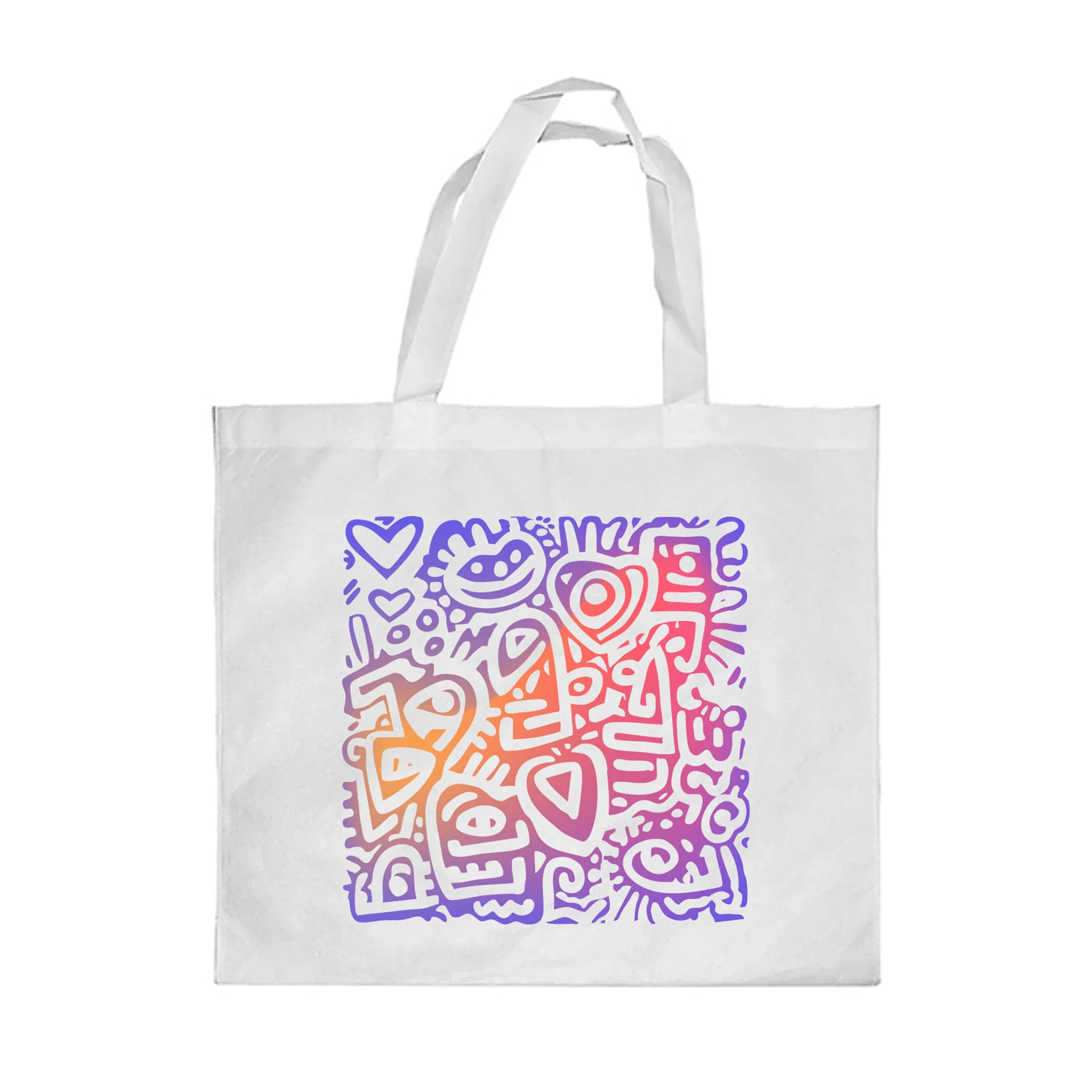 Gift&Go Торбичка Fun - Дудъл, полиестерна, 38 х 39 cm, бяла
