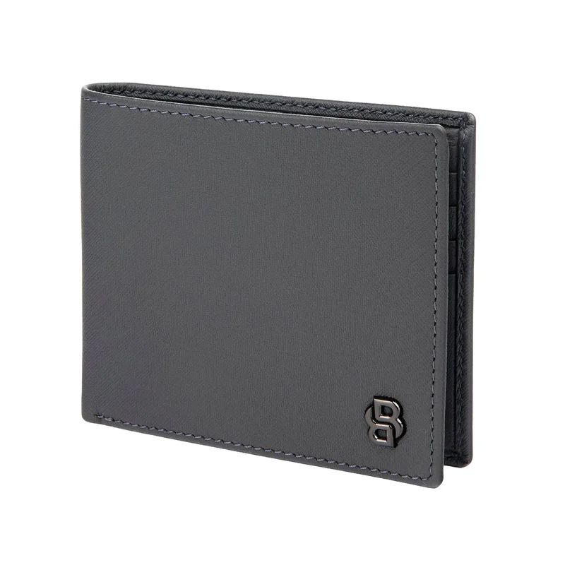 Hugo Boss Портфейл Saffiano Double B, сив
