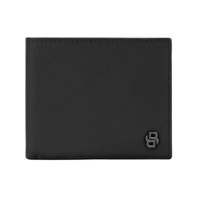 Hugo Boss Wallet Saffiano Double B, with coin pocket, black