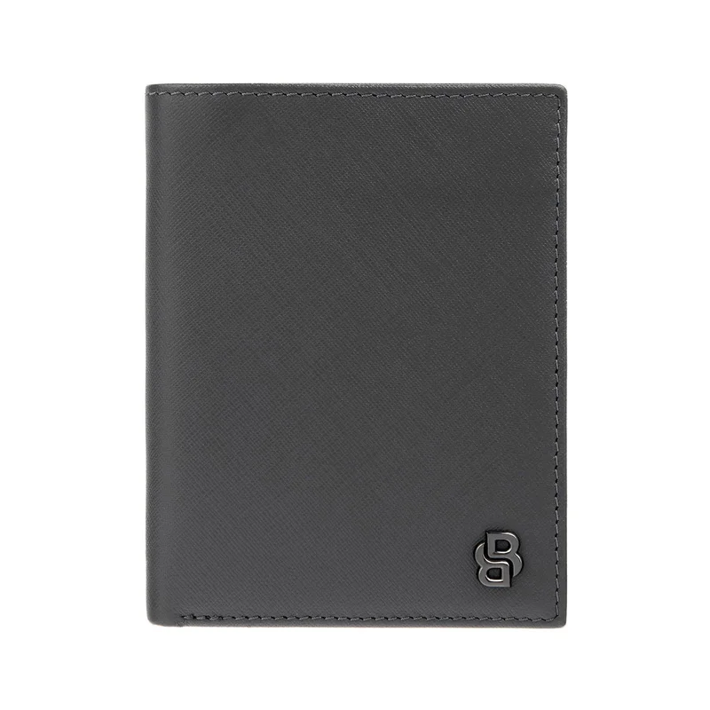 Hugo Boss Wallet Saffiano, with flap and coin pocket, grey