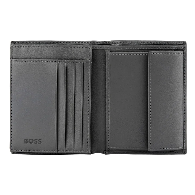 Hugo Boss Wallet Saffiano, with flap and coin pocket, grey