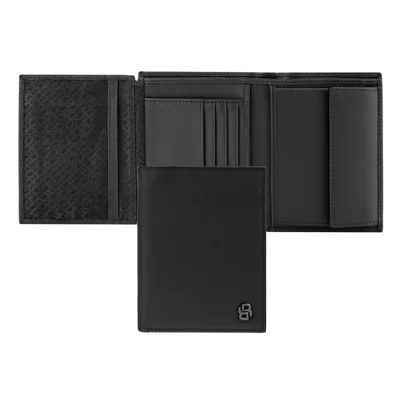 Hugo Boss Wallet Saffiano, with flap and coin pocket, black