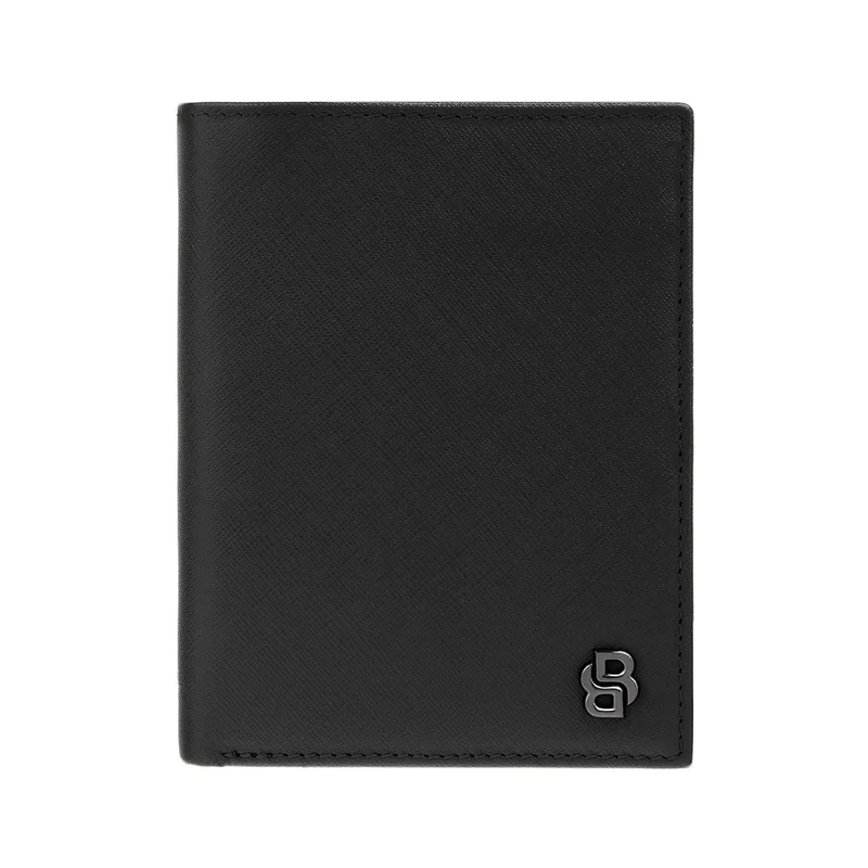Hugo Boss Wallet Saffiano, with flap and coin pocket, black