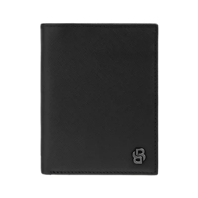 Hugo Boss Wallet Saffiano, with flap and coin pocket, black