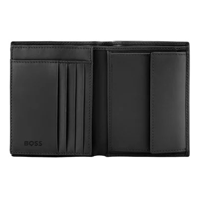 Hugo Boss Wallet Saffiano, with flap and coin pocket, black