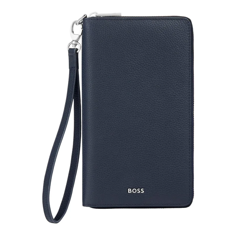 Hugo Boss Портфейл за пътуване Classic Grained, тъмносин