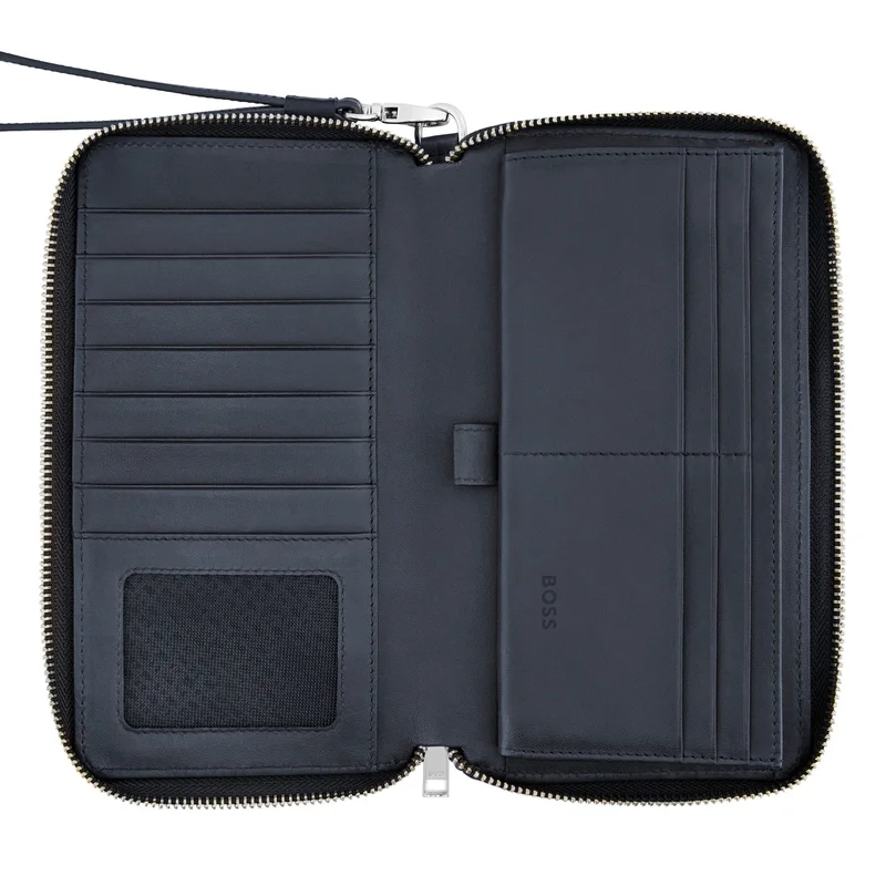 Hugo Boss Портфейл за пътуване Classic Grained, тъмносин