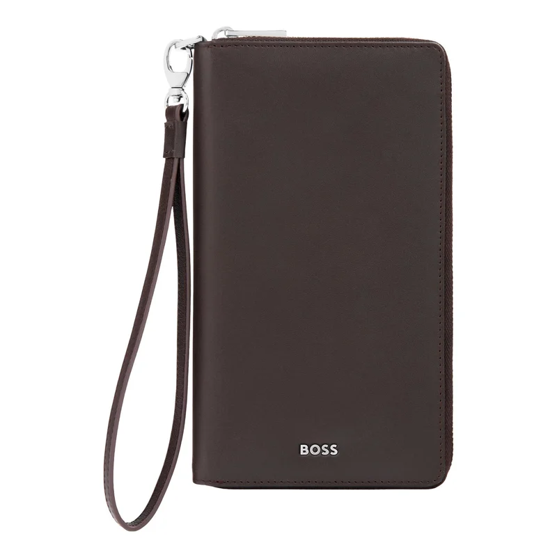 Hugo Boss Портфейл за пътуване Classic Smooth, кафяв