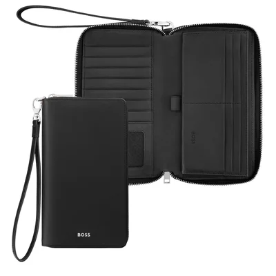 Hugo Boss Портфейл за пътуване Classic Smooth, черен